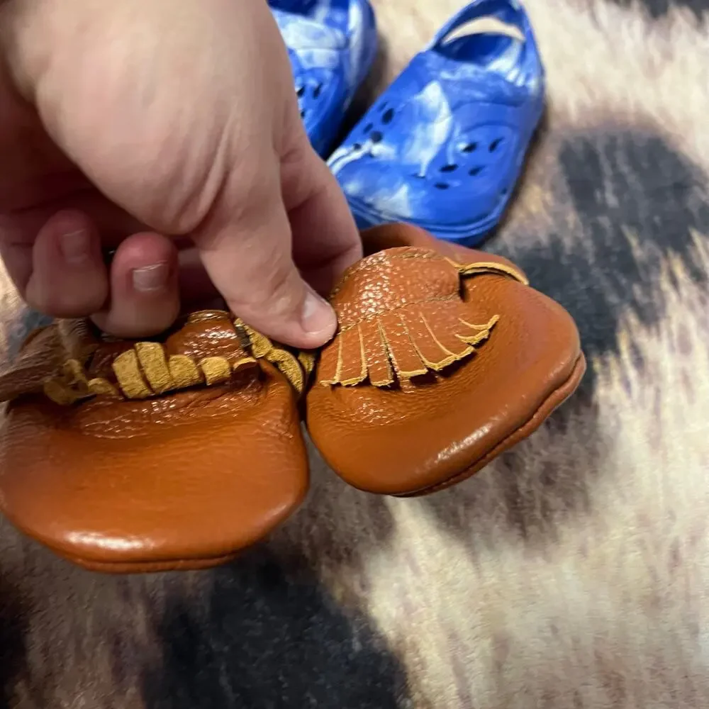 SET of 2 Baby Girls Shoes Size 4 Slip On Moccasins & Slingback Sandals